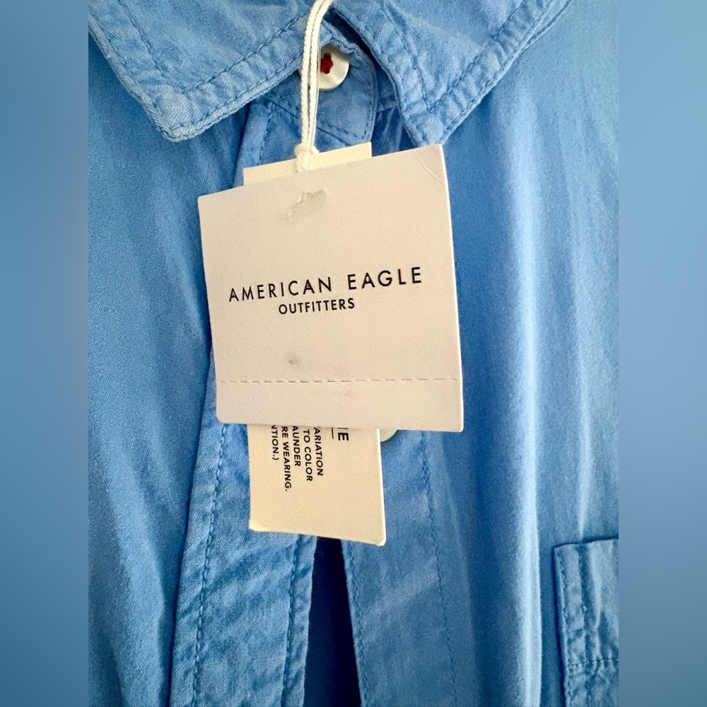 American Eagle Women's Blue Long Sleeve Shirt. Size M. NWT. - Picture 2 of 7